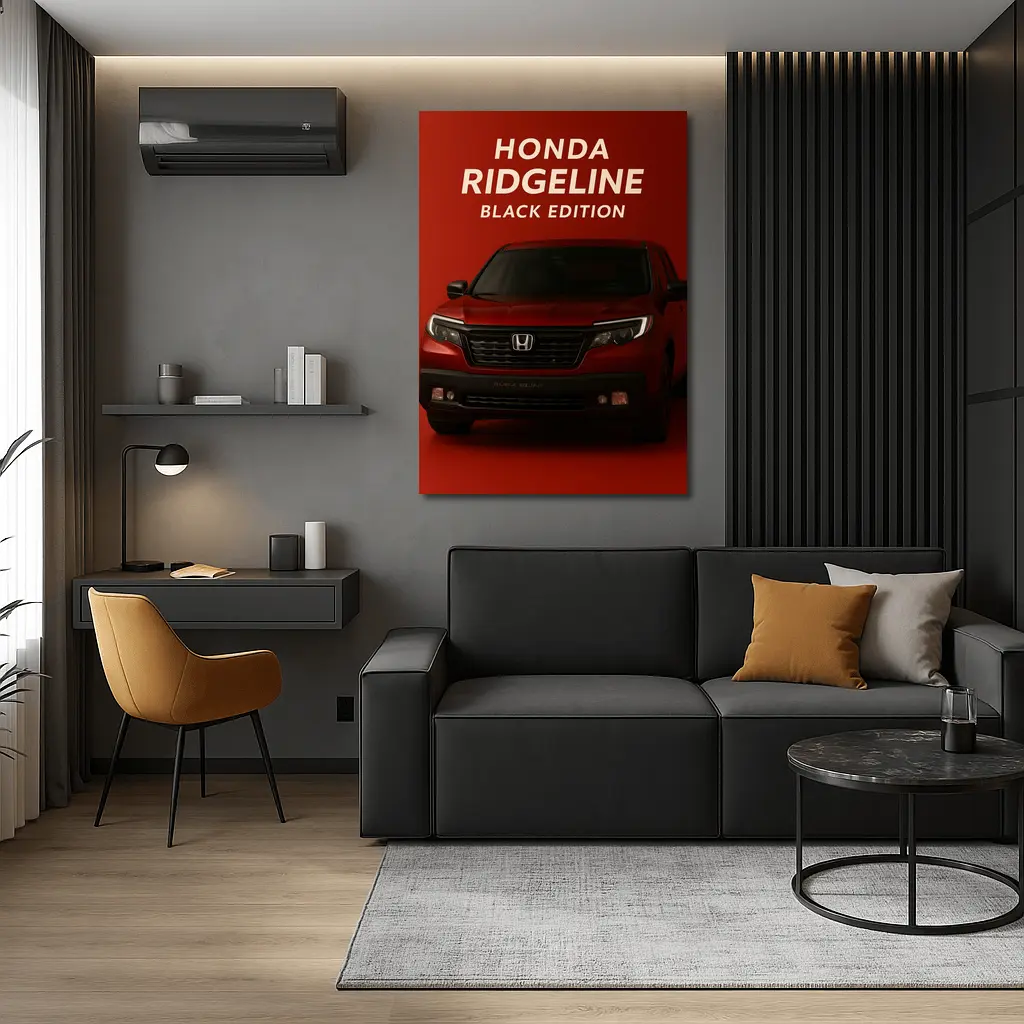 Honda Ridgeline Black Edition Red Background – Wall Art
