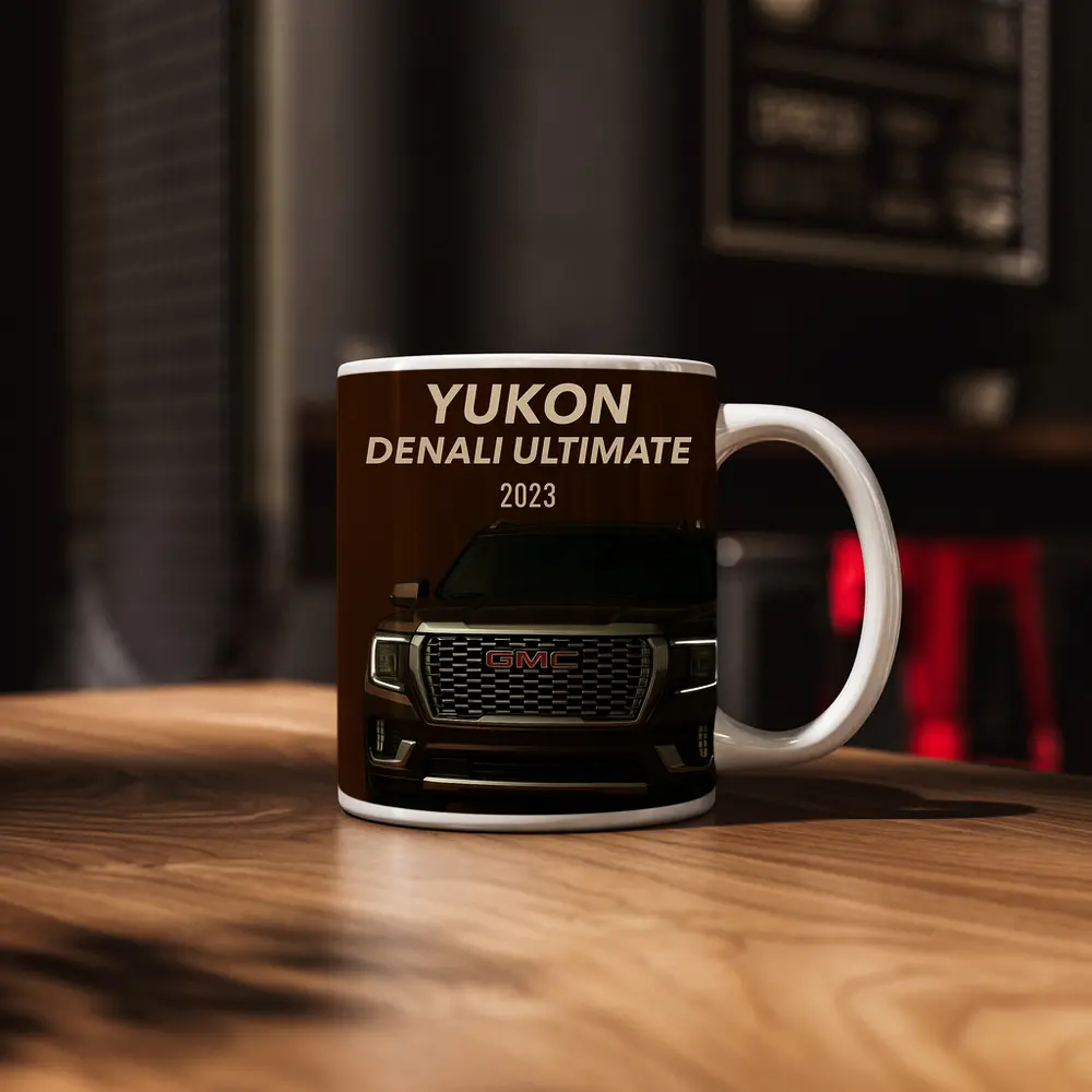 GMC Yukon Denali Ultimate Dark Brown Background – Mugs