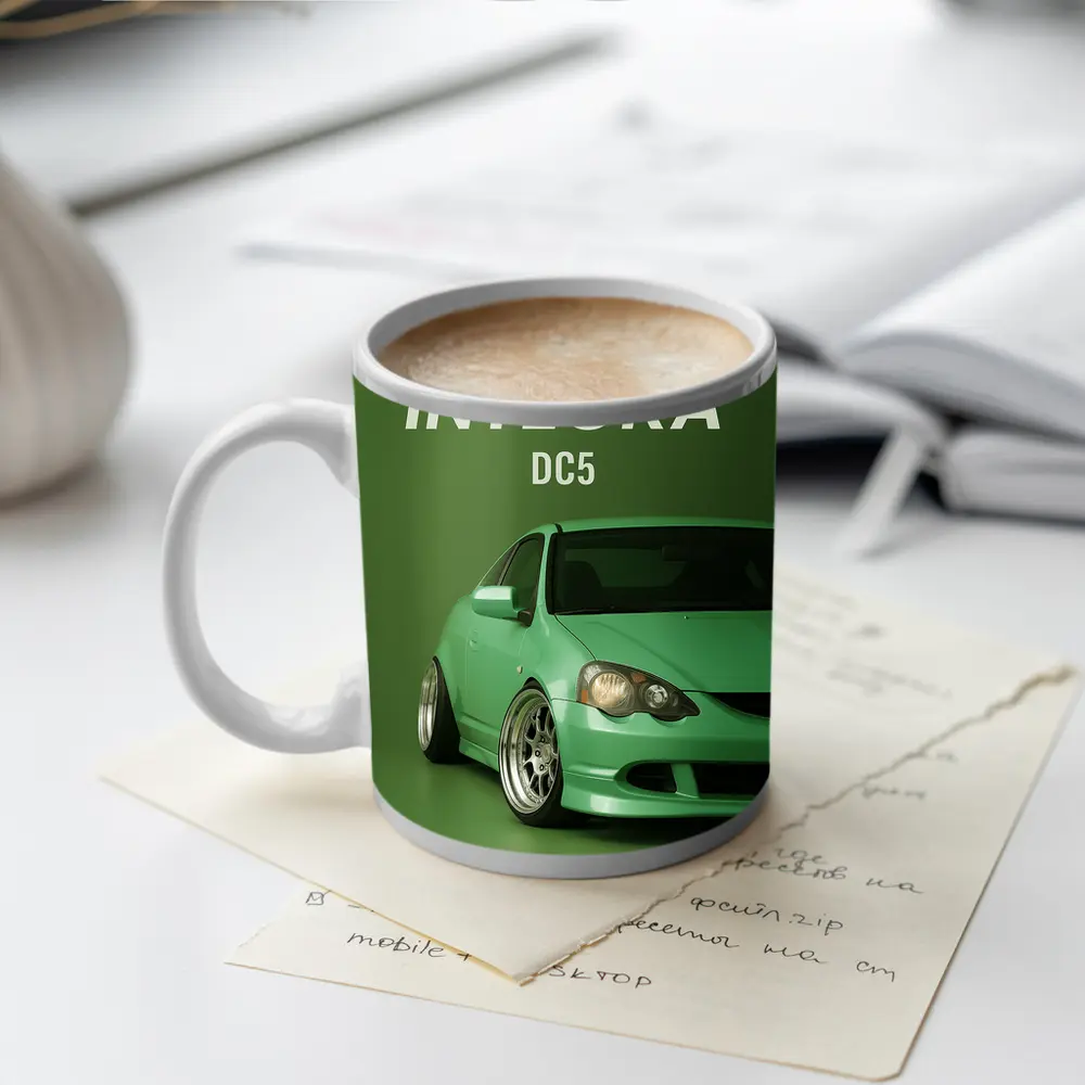 Honda Integra DC5 Green Stance Car Art – Mugs