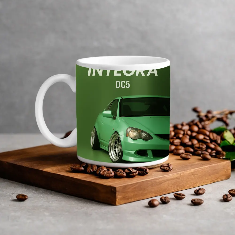 Honda Integra DC5 Green Stance Car Art – Mugs