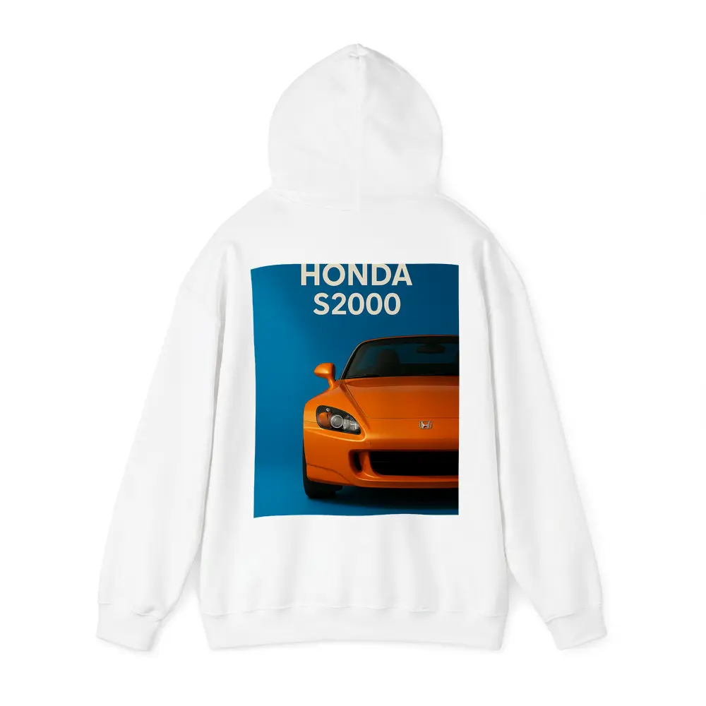 Honda S2000 Orange Sports Car Blue Background – Hoodies