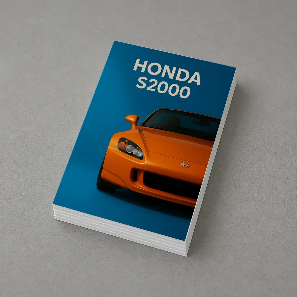 Honda S2000 Orange Sports Car Blue Background – Postcards