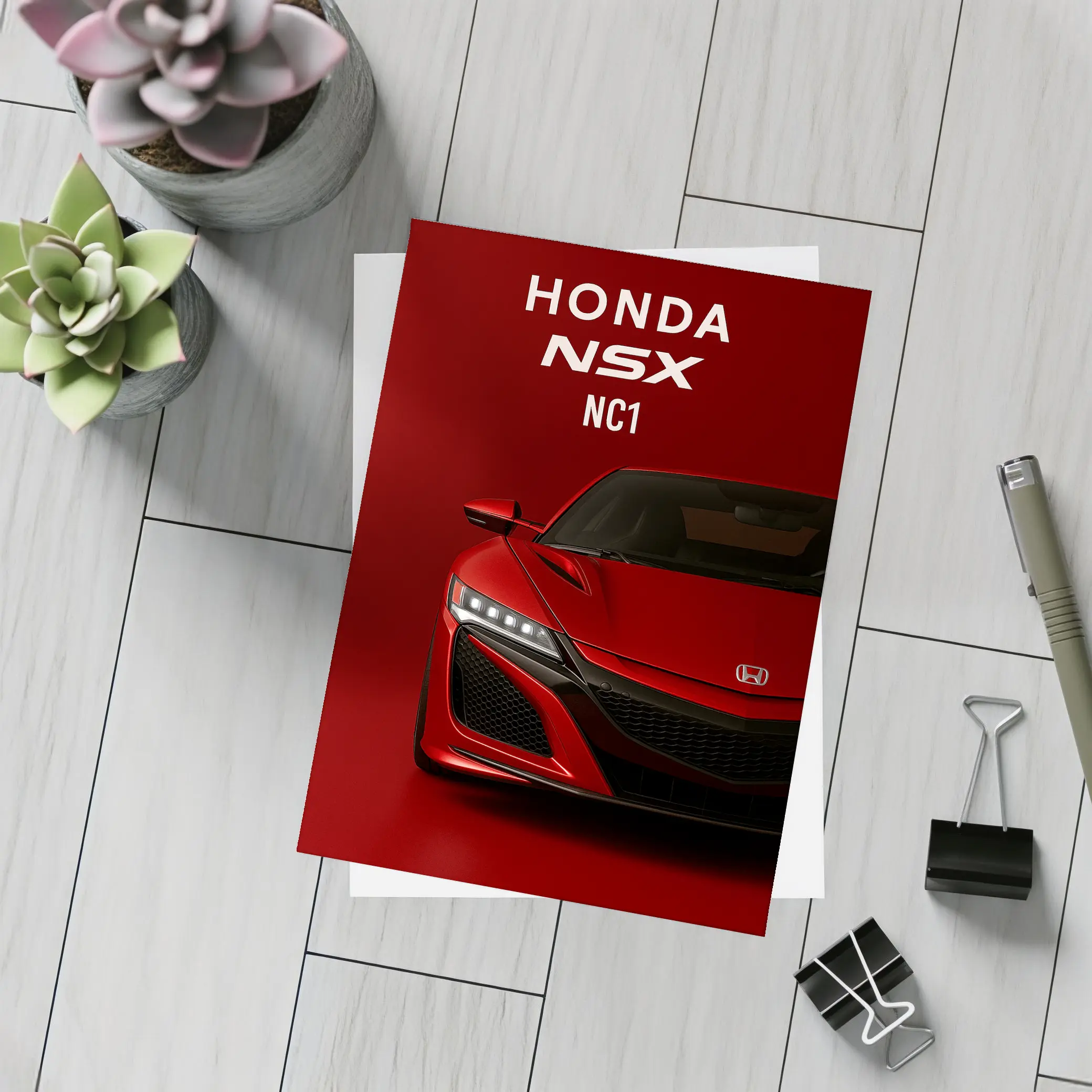 Honda NSX NC1 Red Sports Car Art – Postcards