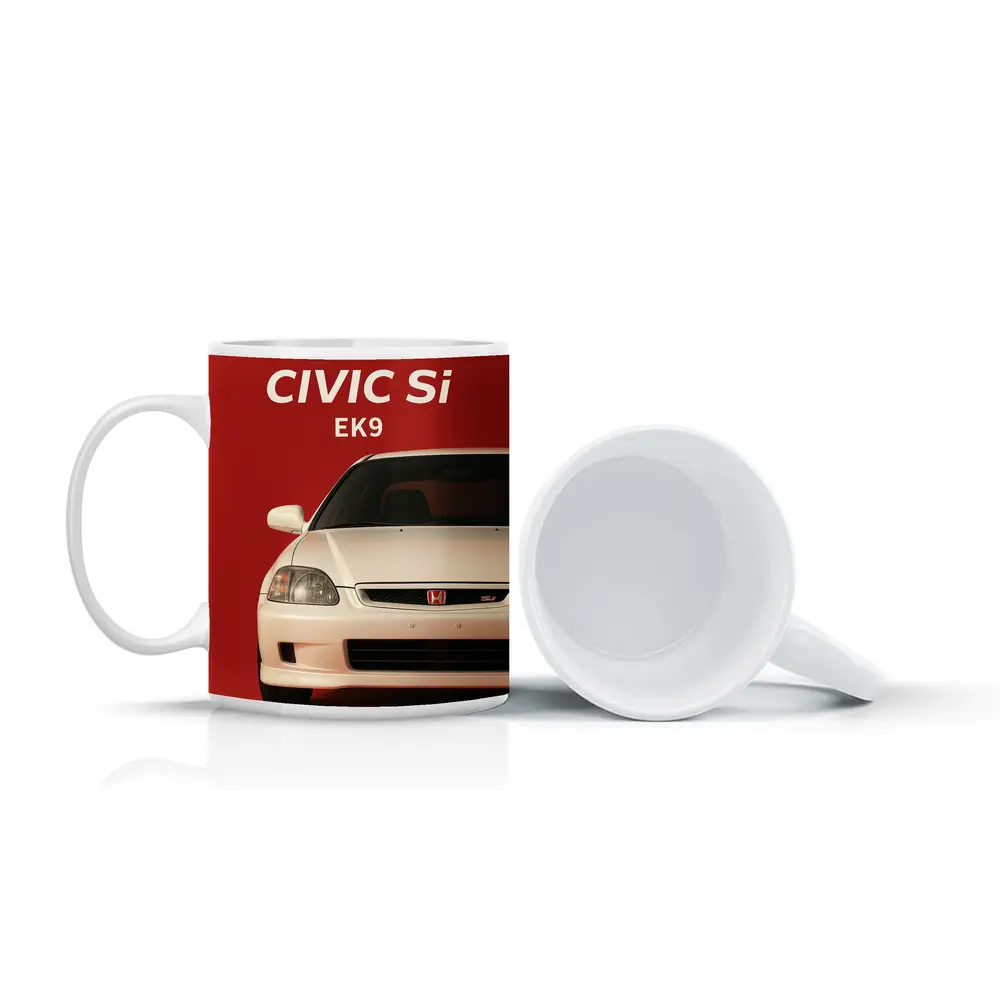 Honda Civic Si EK9 Red Background – Mugs