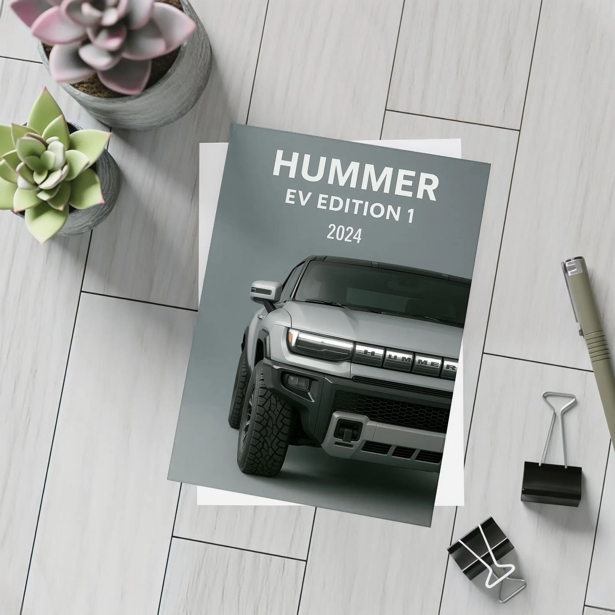 Hummer EV Edition One Silver Truck Front – Postcards