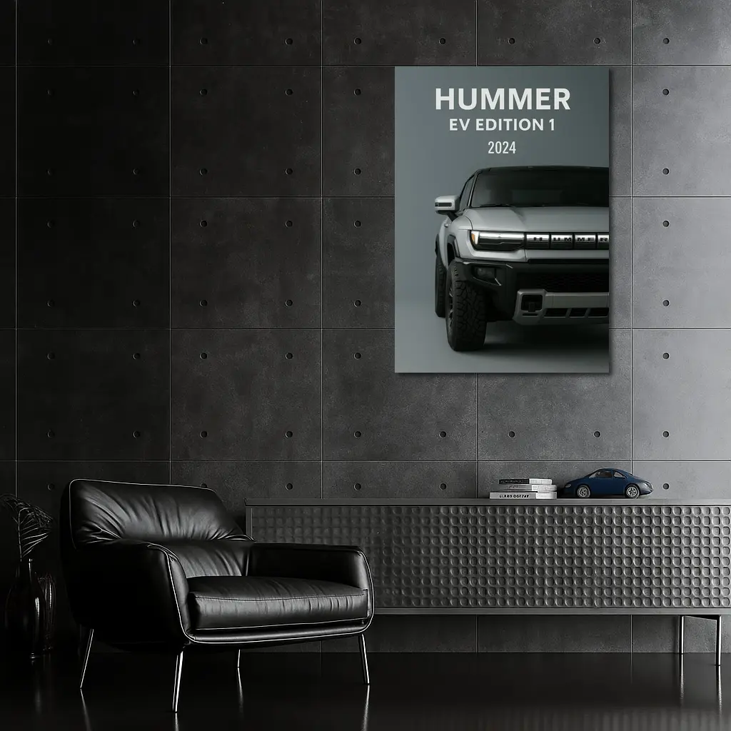 Hummer EV Edition One Silver Truck Front – Wall Art