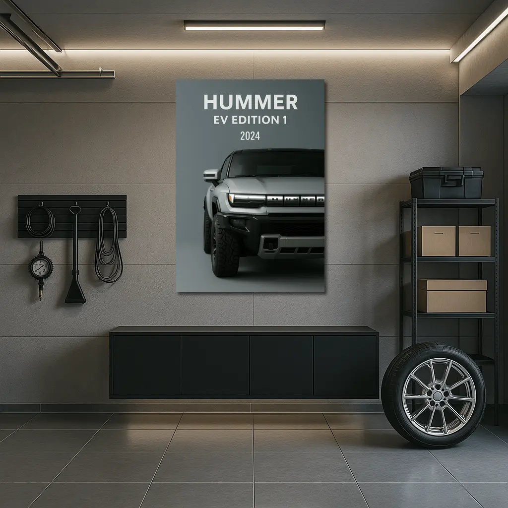 Hummer EV Edition One Silver Truck Front – Wall Art