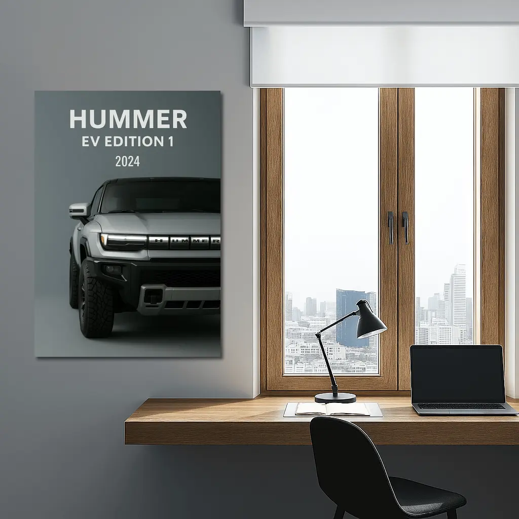 Hummer EV Edition One Silver Truck Front – Wall Art