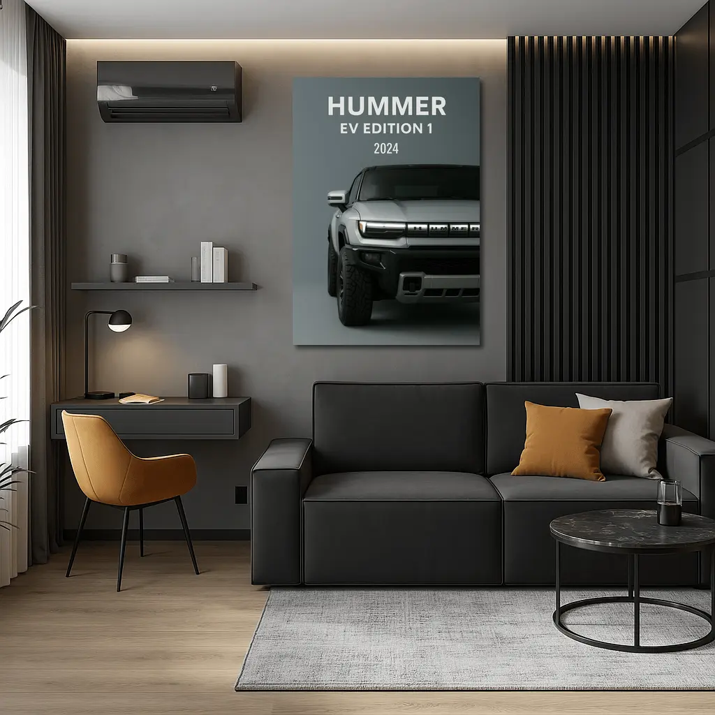 Hummer EV Edition One Silver Truck Front – Wall Art