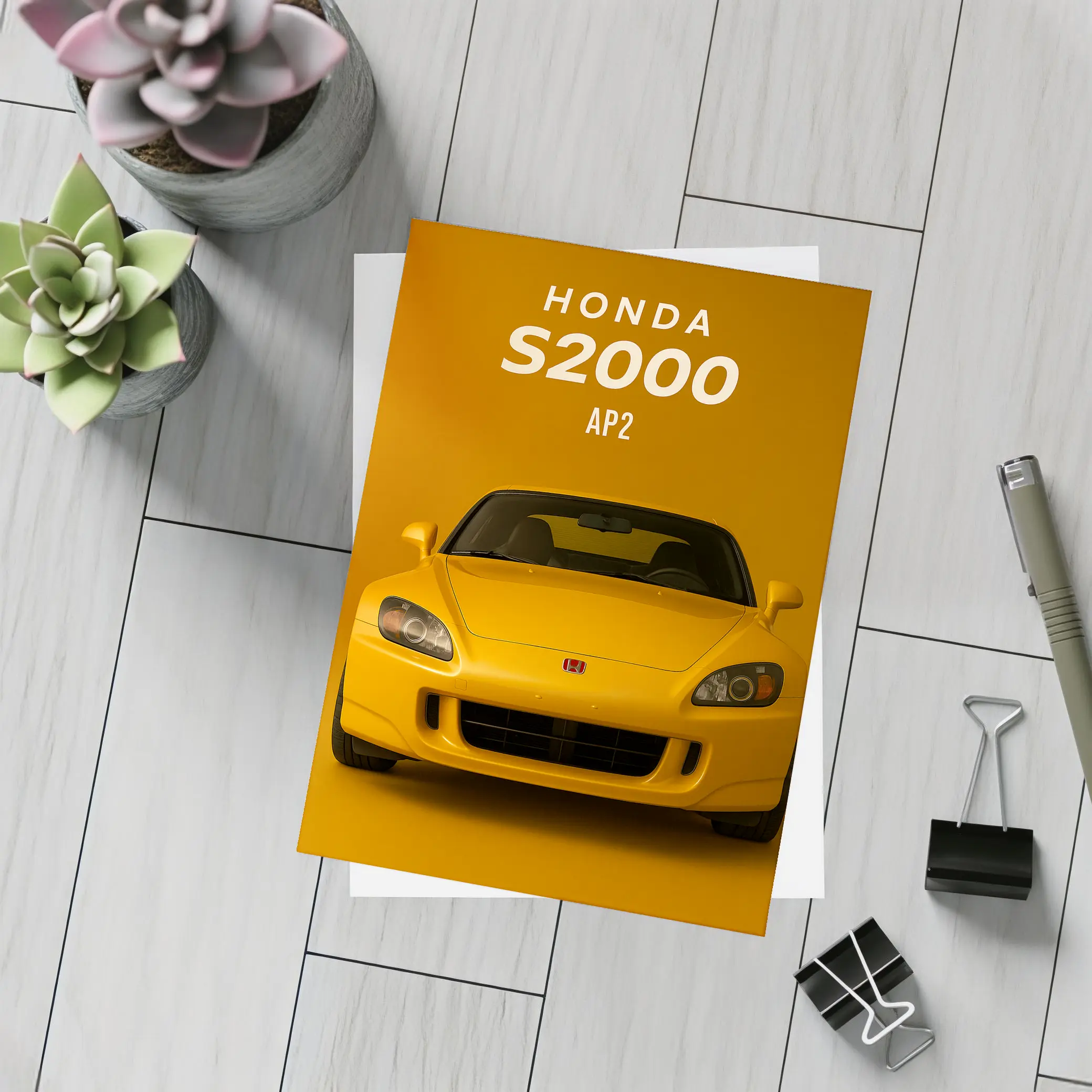Honda S2000 AP2 Yellow Studio Shot – Postcards