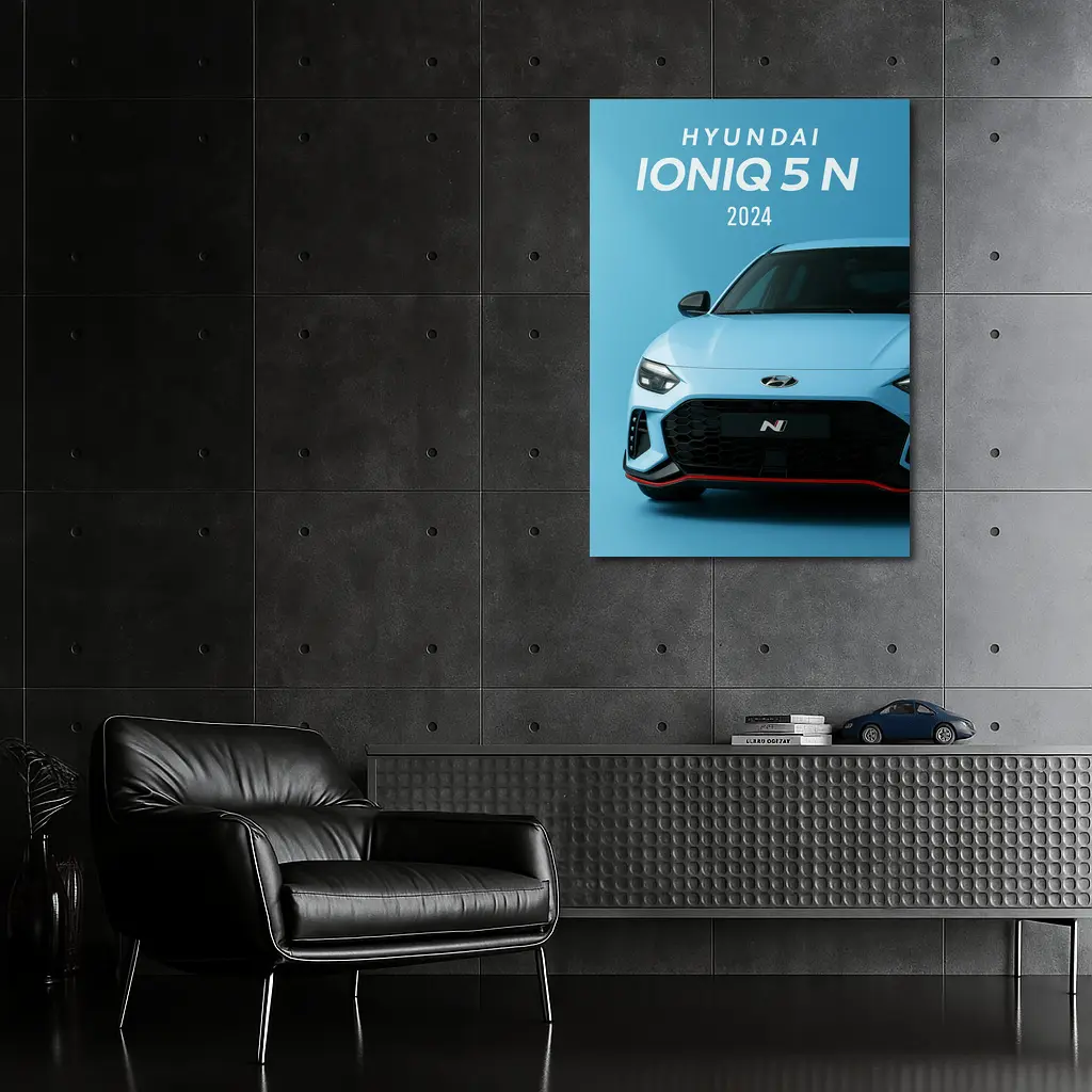 Hyundai Ioniq Five N Front View Blue – Wall Art