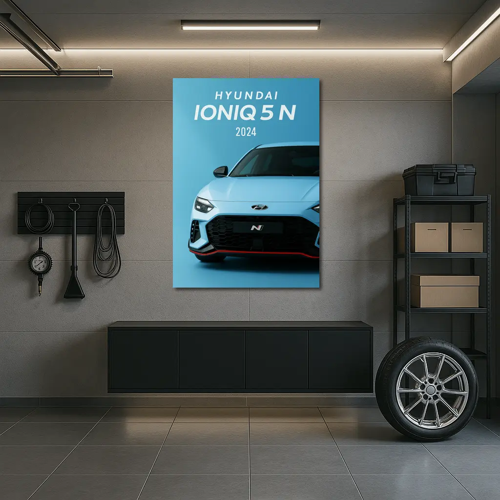 Hyundai Ioniq Five N Front View Blue – Wall Art