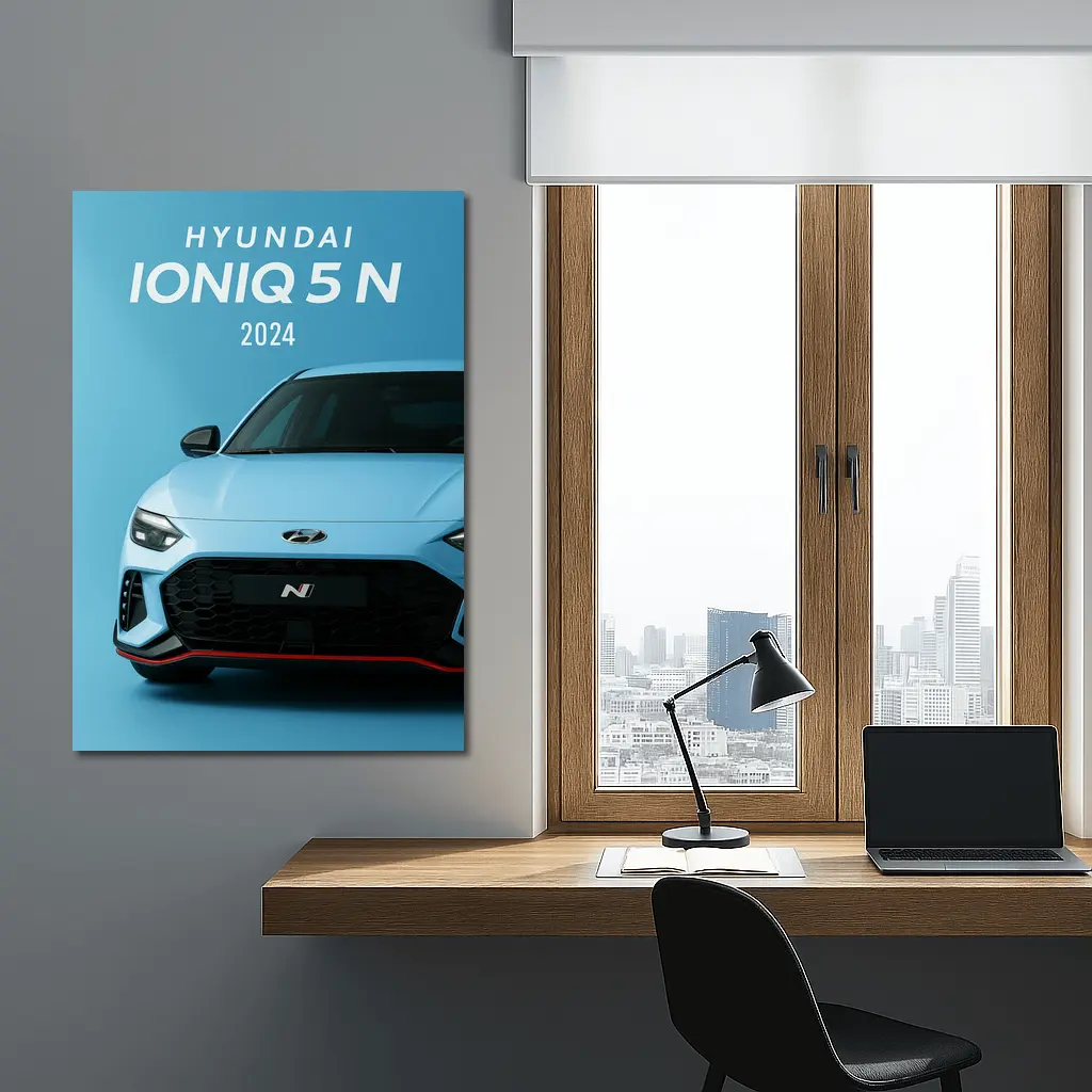 Hyundai Ioniq Five N Front View Blue – Wall Art