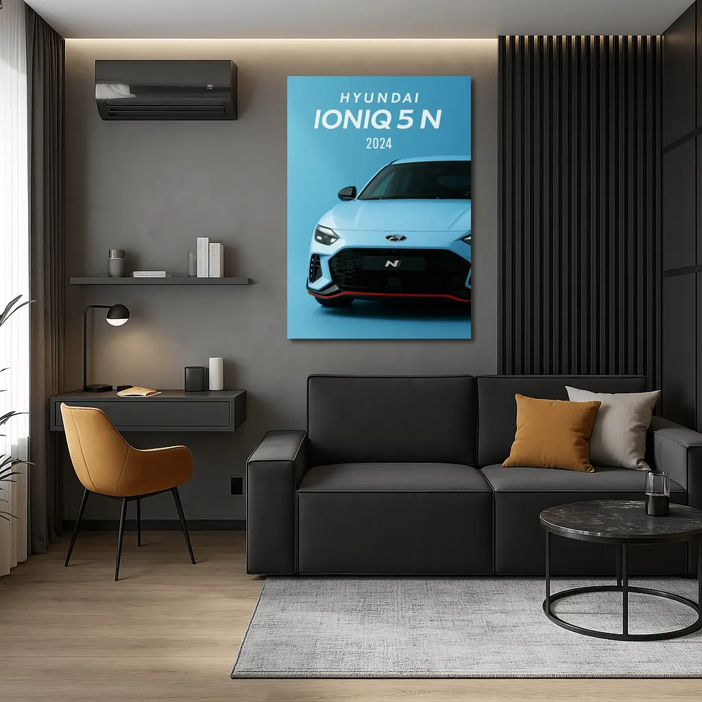 Hyundai Ioniq Five N Front View Blue – Wall Art