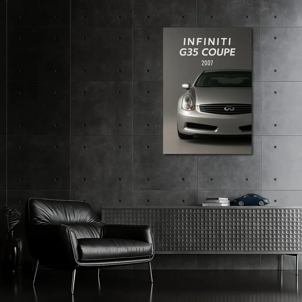 Infiniti G35 Coupe Front View Gray – Wall Art
