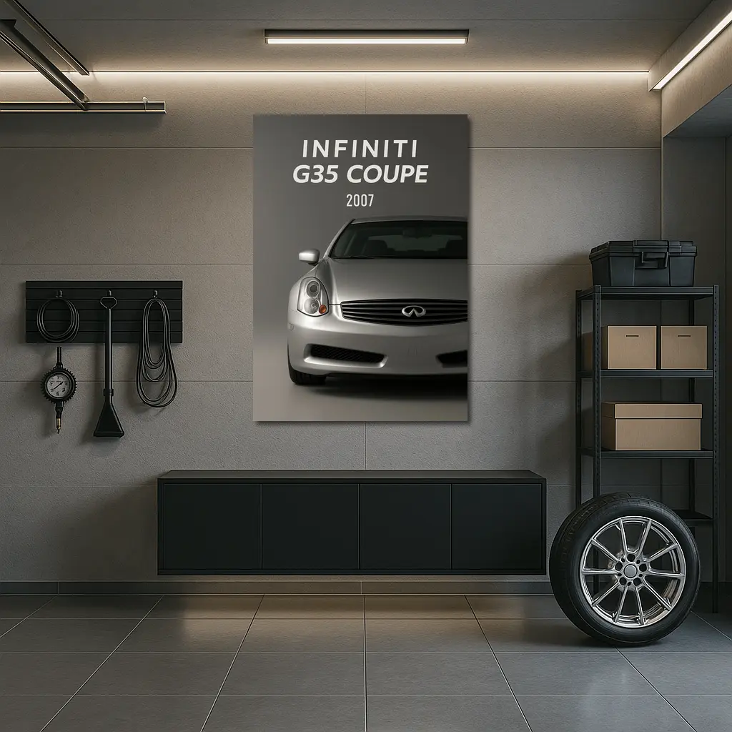 Infiniti G35 Coupe Front View Gray – Wall Art