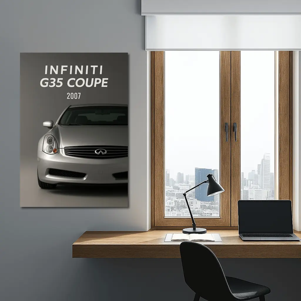 Infiniti G35 Coupe Front View Gray – Wall Art