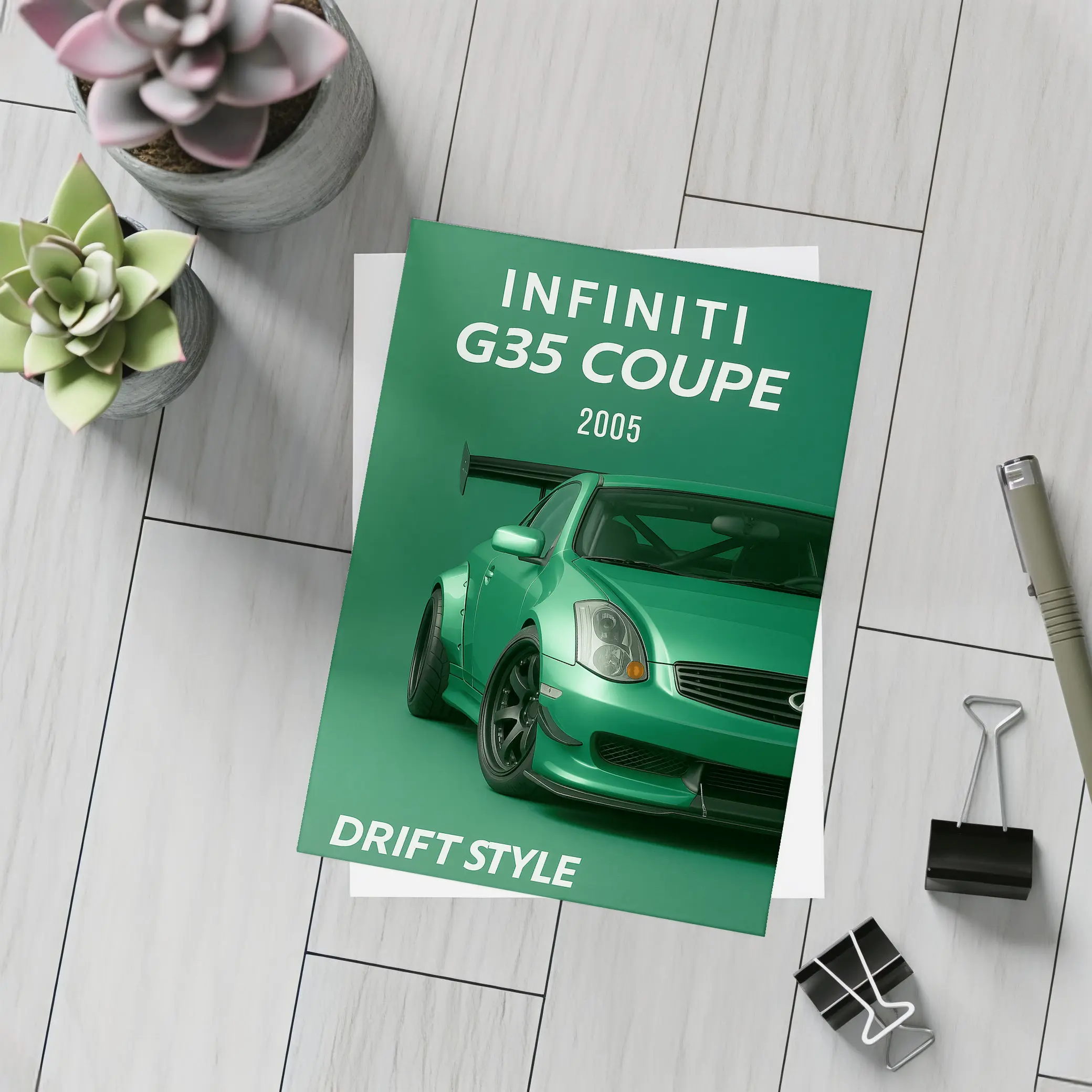 Infiniti G35 Coupe Green Drift Style – Postcards