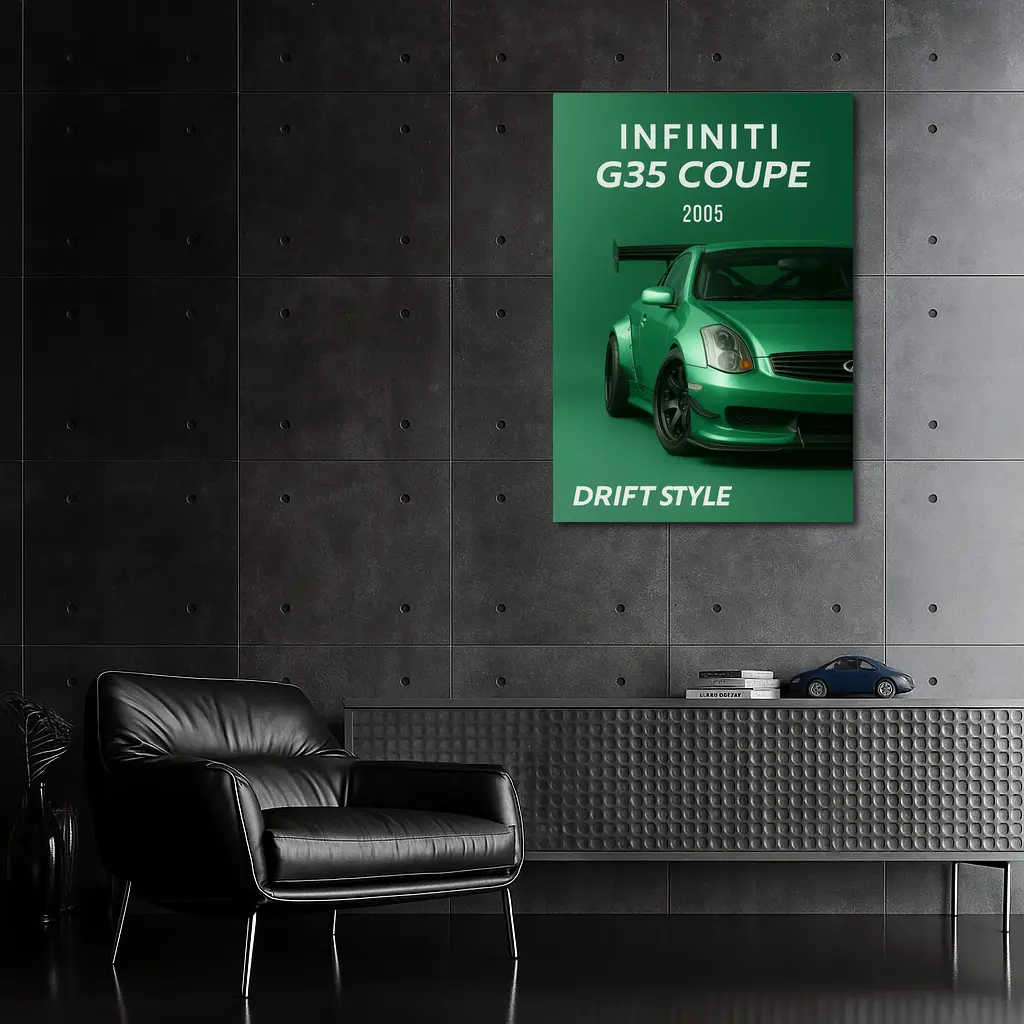 Infiniti G35 Coupe Green Drift Style – Wall Art