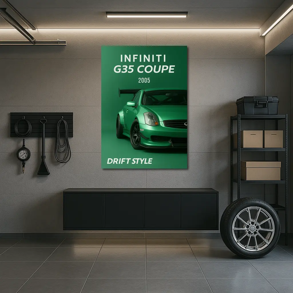 Infiniti G35 Coupe Green Drift Style – Wall Art