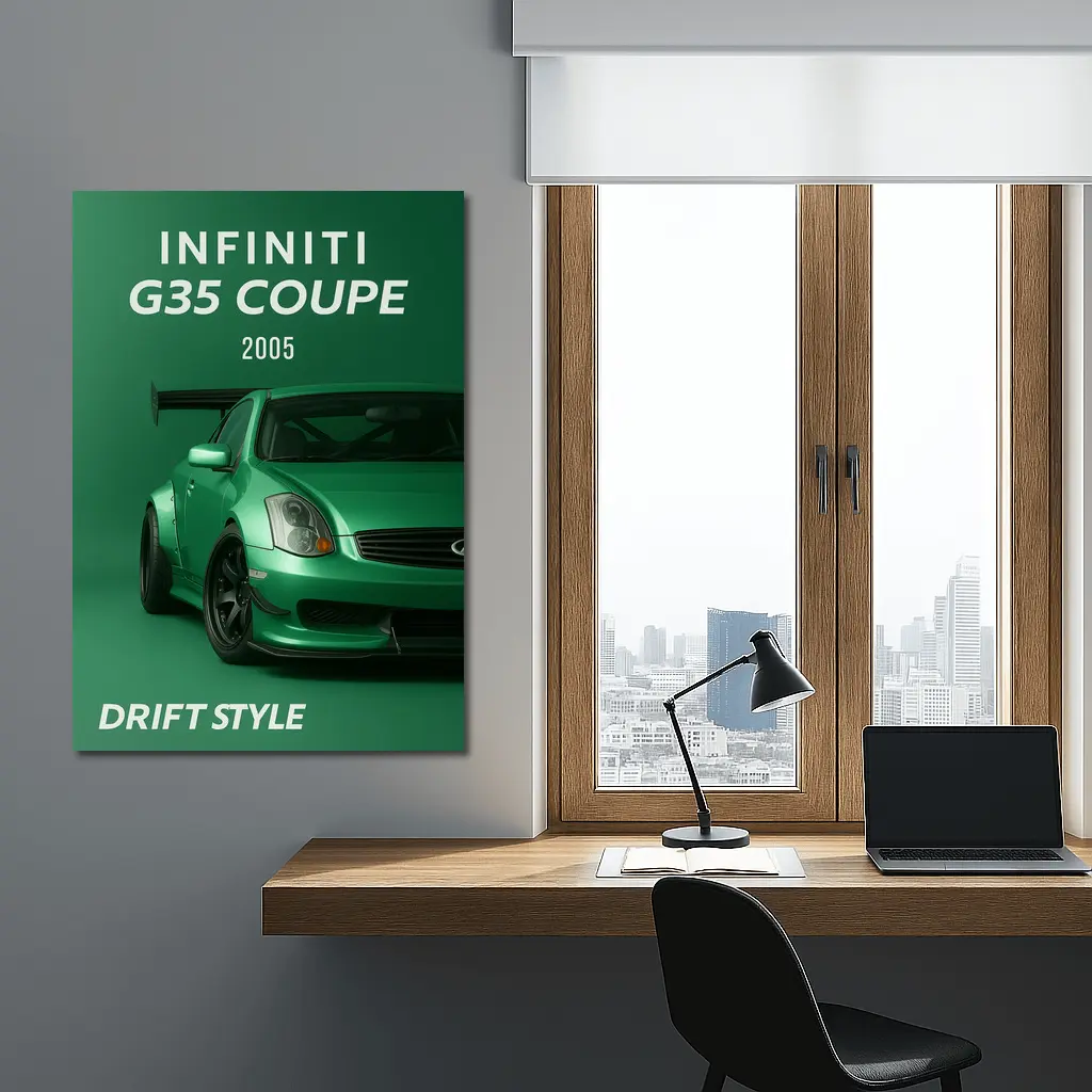 Infiniti G35 Coupe Green Drift Style – Wall Art
