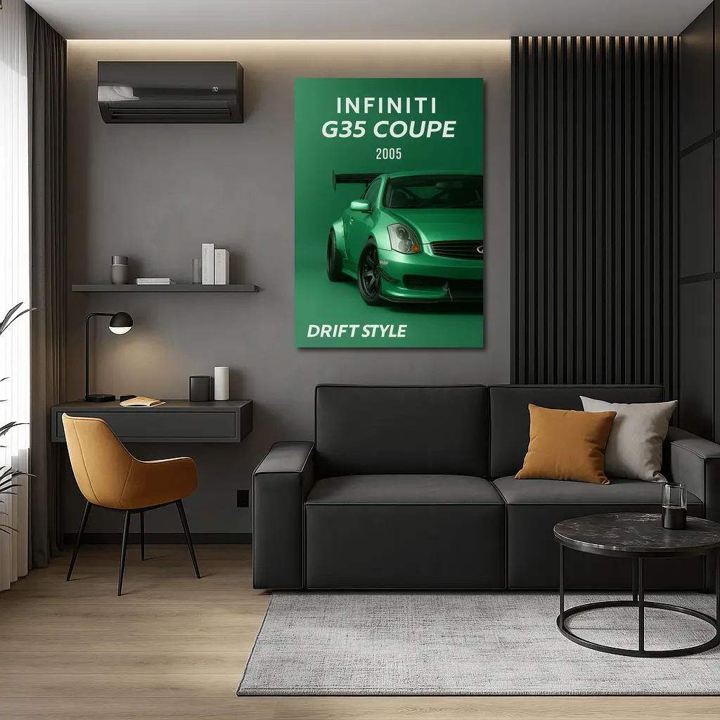 Infiniti G35 Coupe Green Drift Style – Wall Art