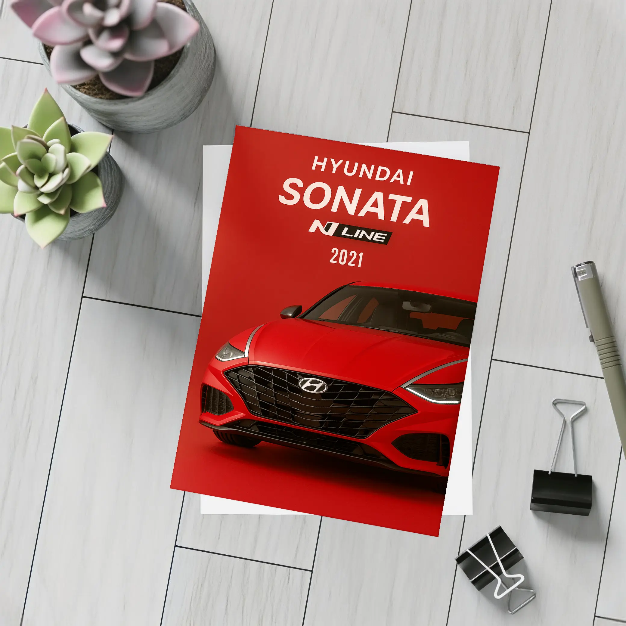 Hyundai Sonata N Line Red Studio – Postcards