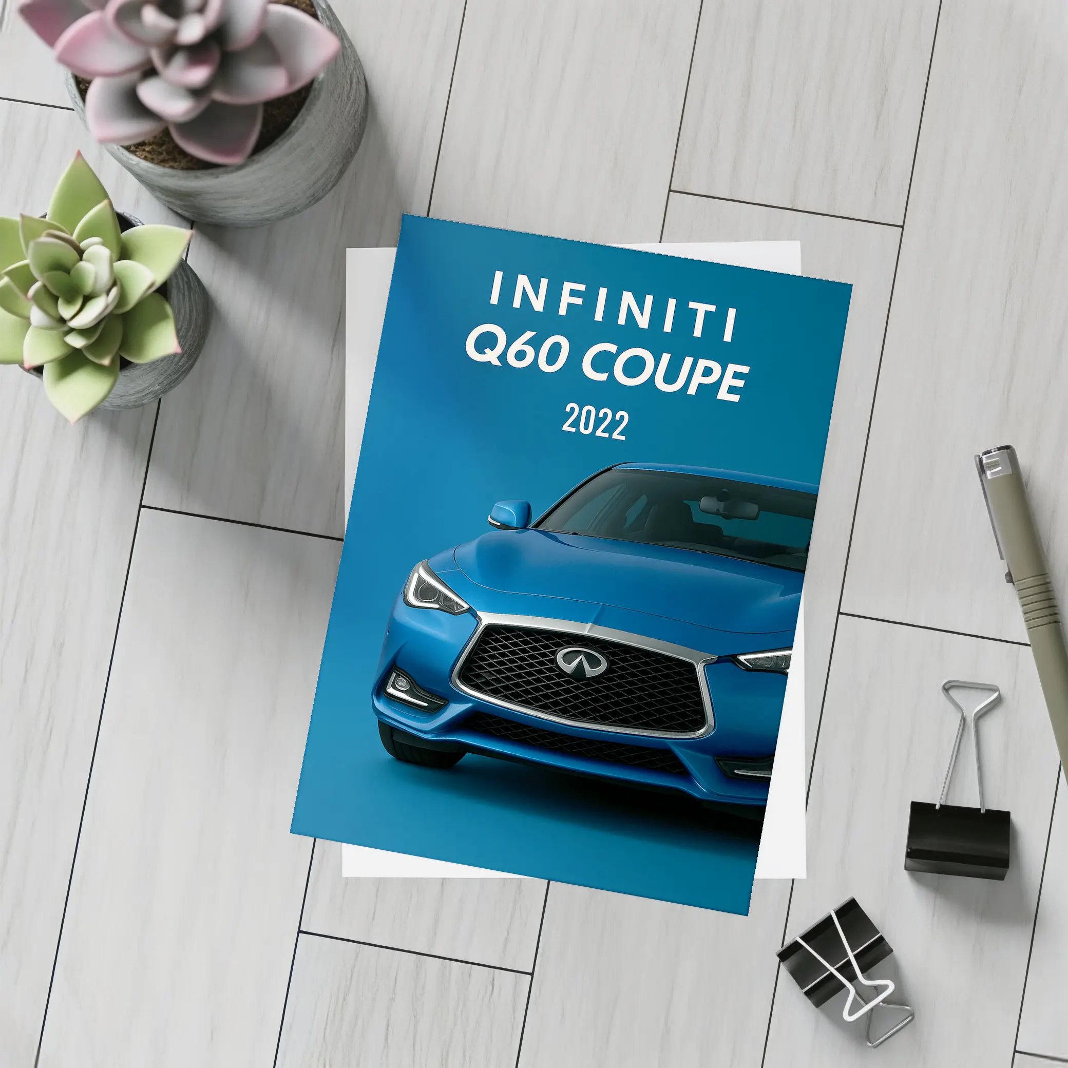 Infiniti Q60 Coupe Blue Studio Shot – Postcards