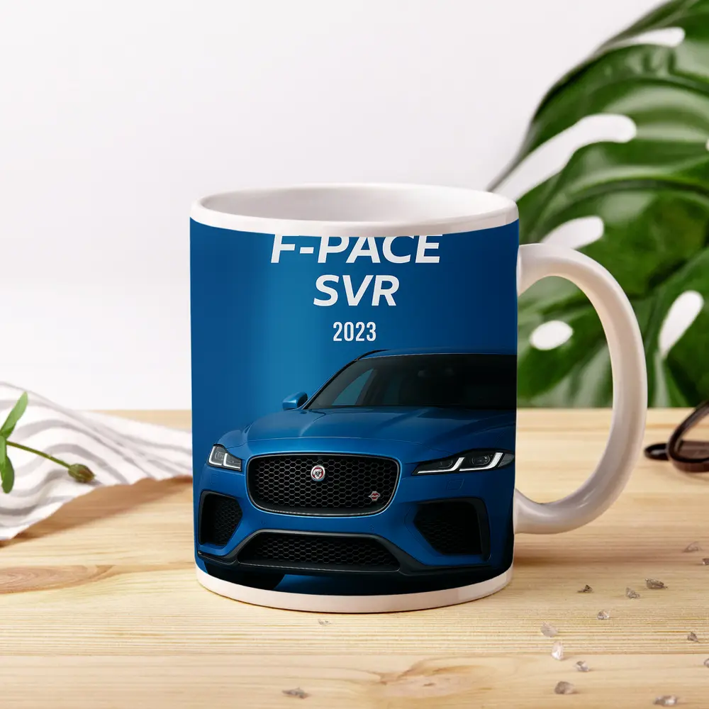 Jaguar F-Pace SVR Blue Studio Shot – Mugs