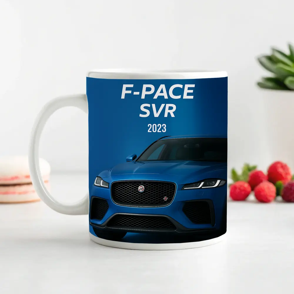 Jaguar F-Pace SVR Blue Studio Shot – Mugs