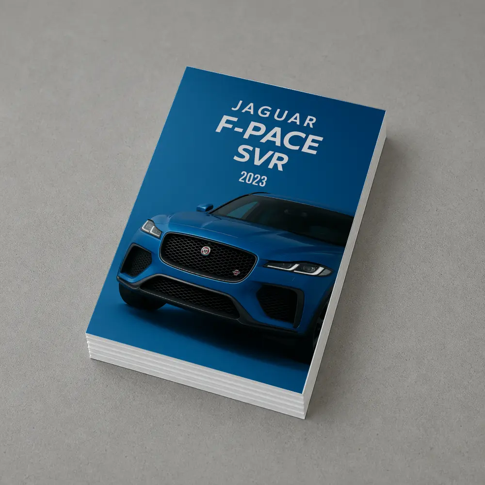 Jaguar F-Pace SVR Blue Studio Shot – Postcards