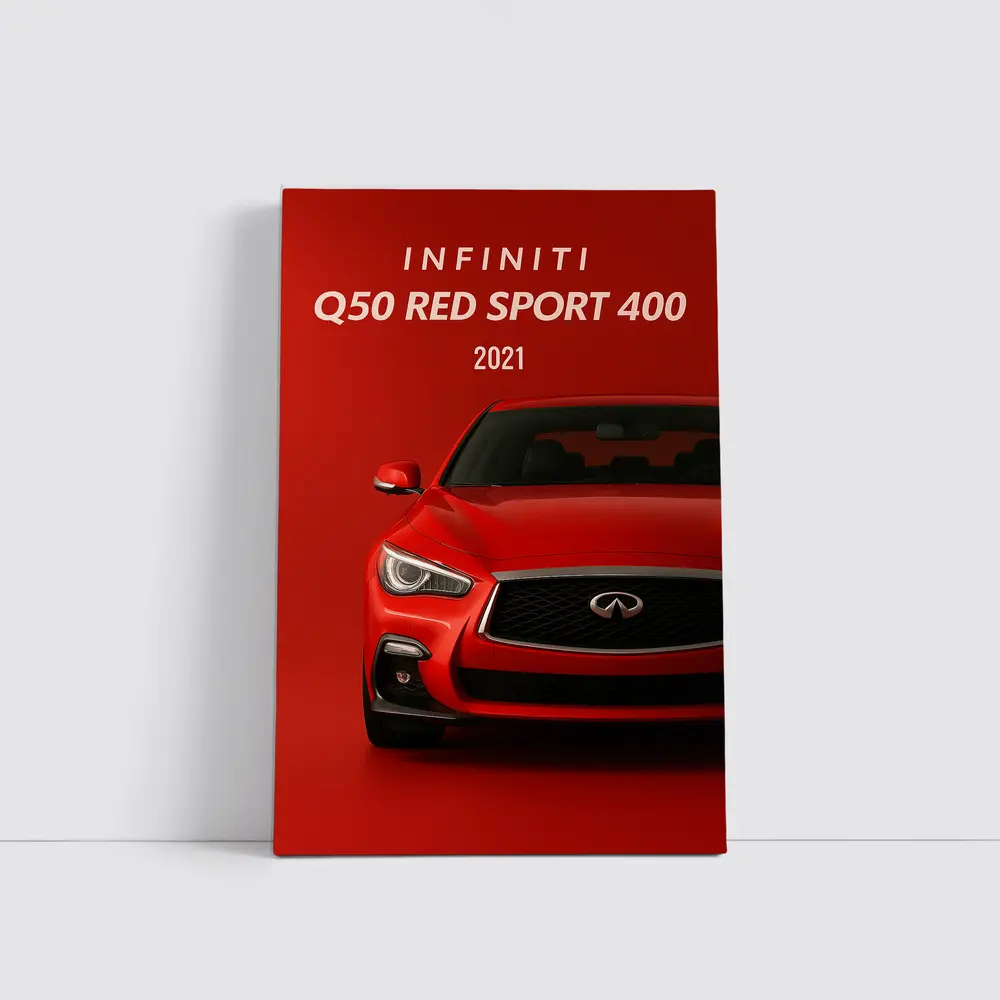 Infiniti Q50 Red Sport Front View – Wall Art