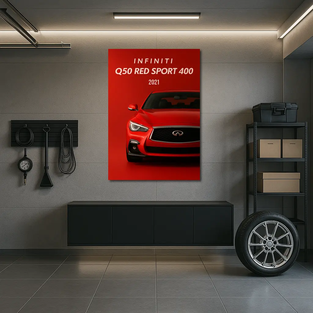 Infiniti Q50 Red Sport Front View – Wall Art
