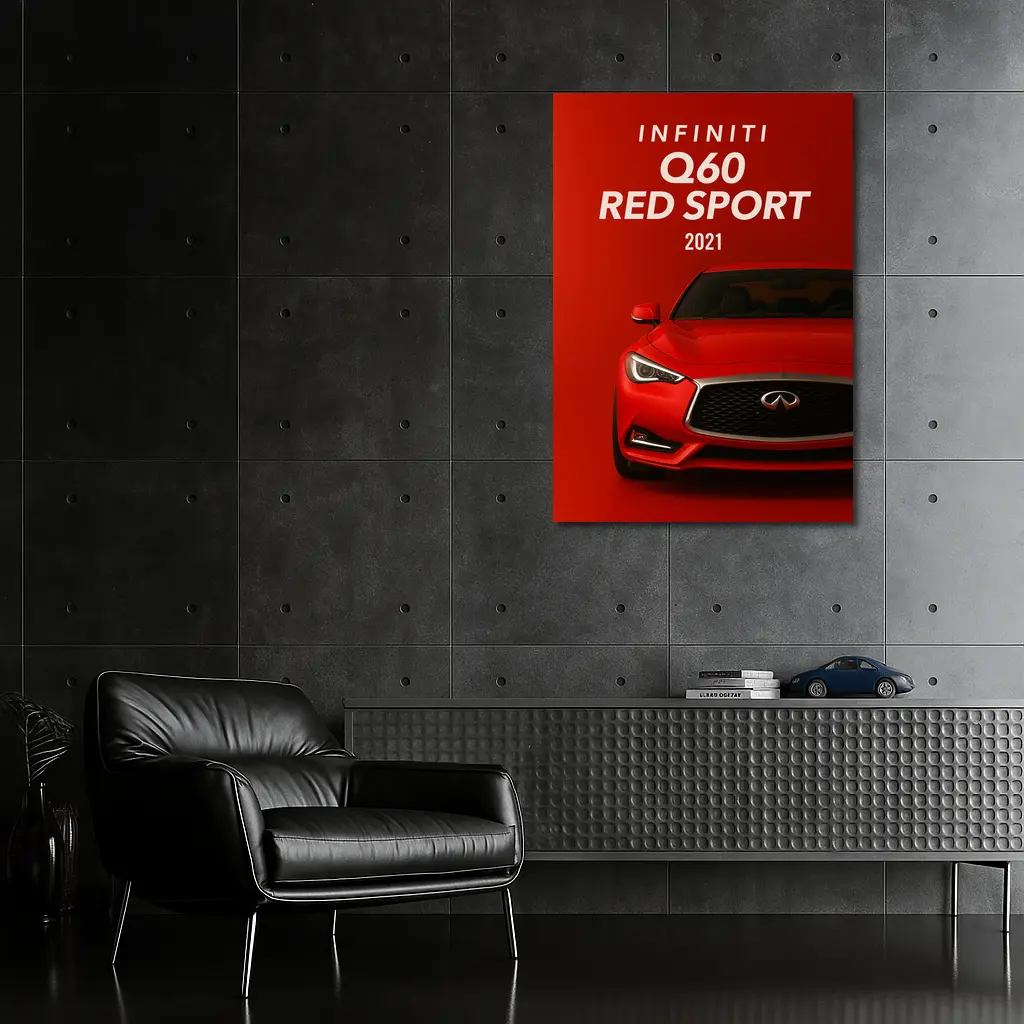 Infiniti Q60 Red Sport Front View – Wall Art