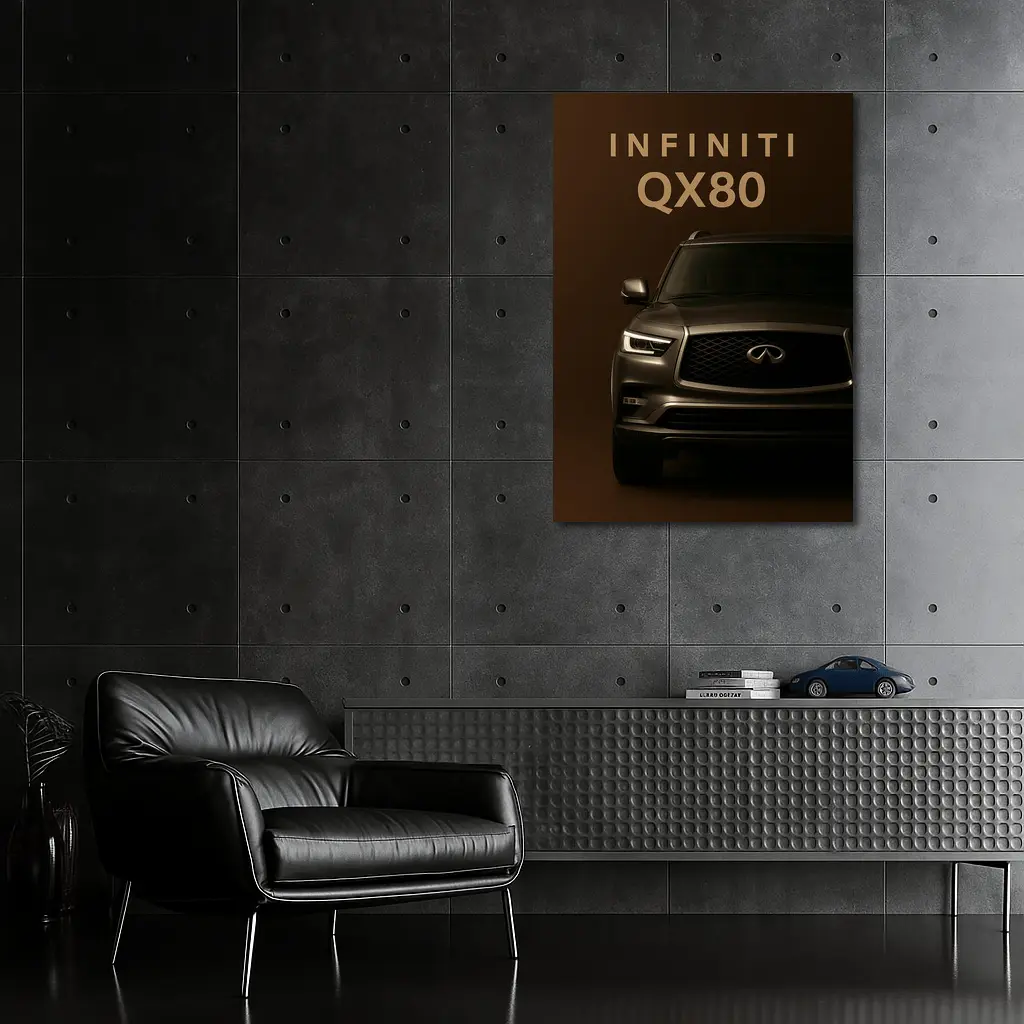 Infiniti QX80 SUV Dark Brown Background – Wall Art