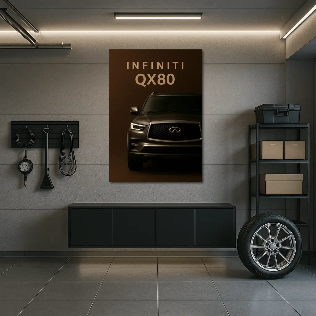 Infiniti QX80 SUV Dark Brown Background – Wall Art
