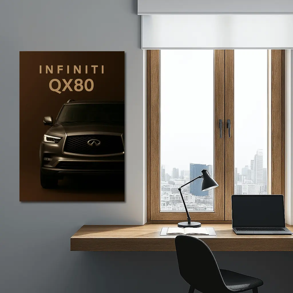 Infiniti QX80 SUV Dark Brown Background – Wall Art