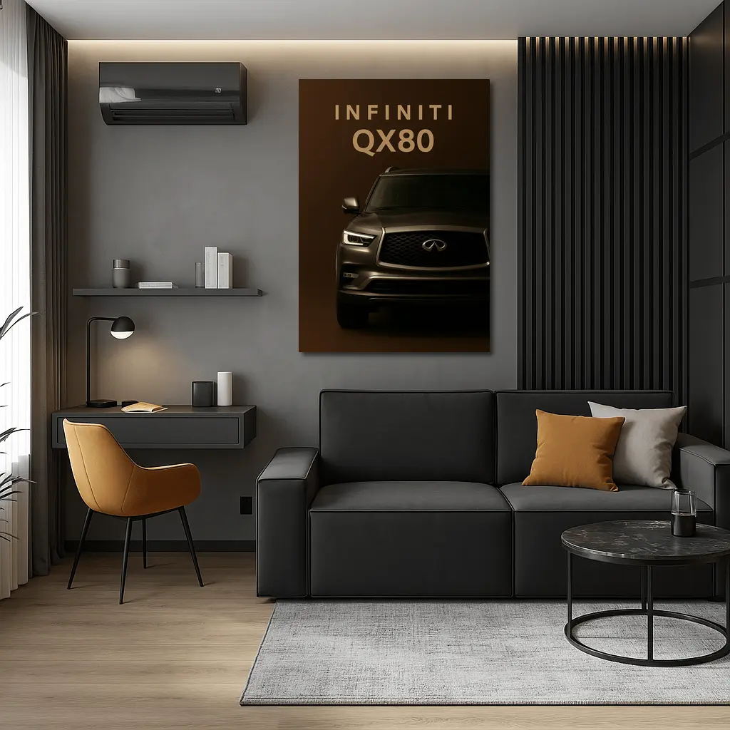 Infiniti QX80 SUV Dark Brown Background – Wall Art