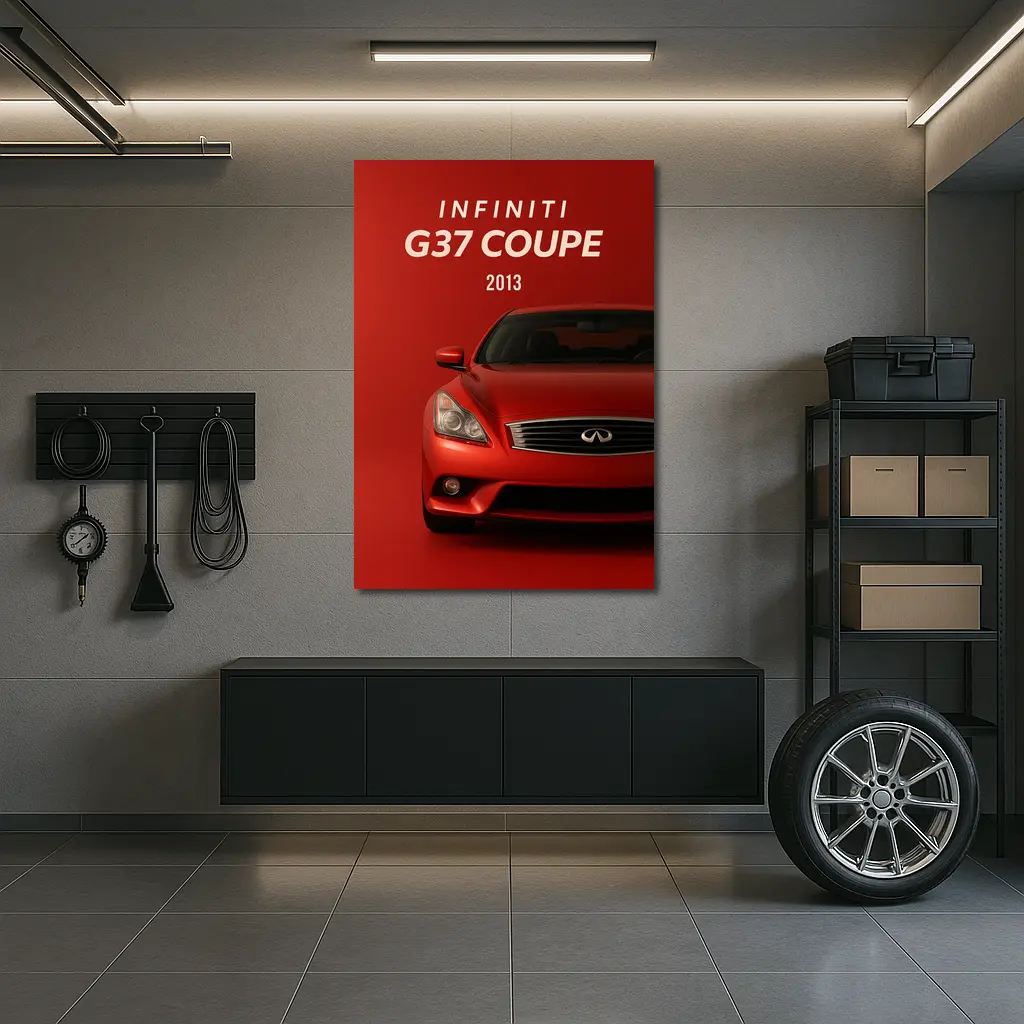Infiniti G37 Coupe Red Minimal Background – Wall Art