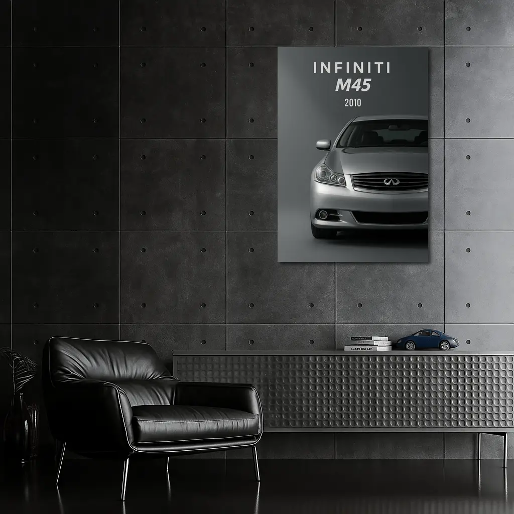 2010 Infiniti M45 Silver Front View – Wall Art
