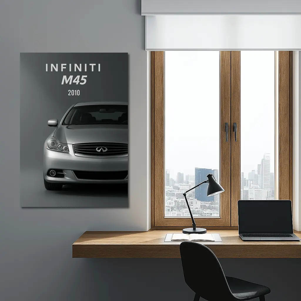 2010 Infiniti M45 Silver Front View – Wall Art