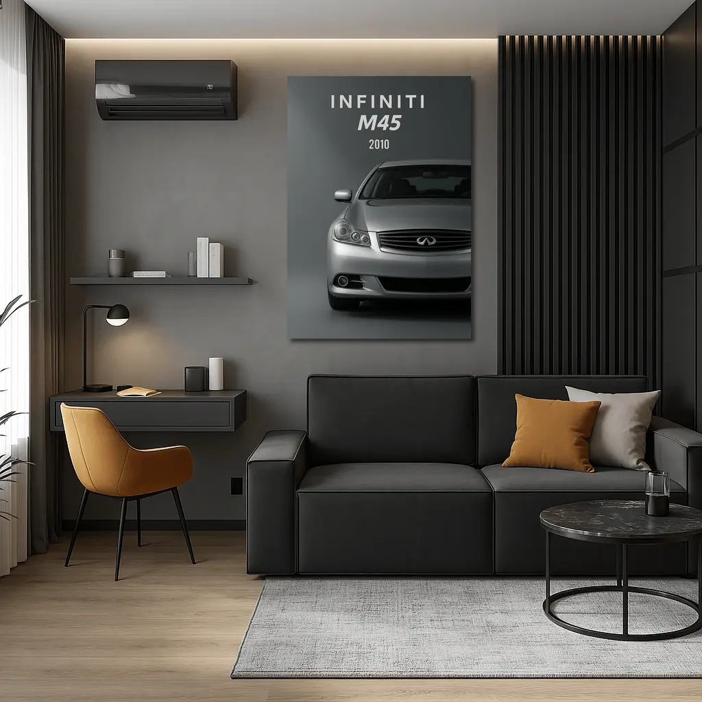 2010 Infiniti M45 Silver Front View – Wall Art