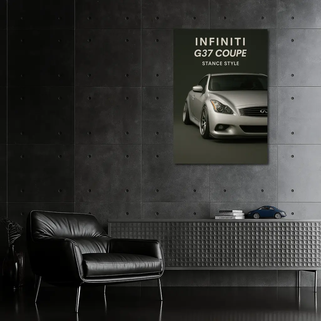 Infiniti G37 Coupe Stance Style Silver – Wall Art