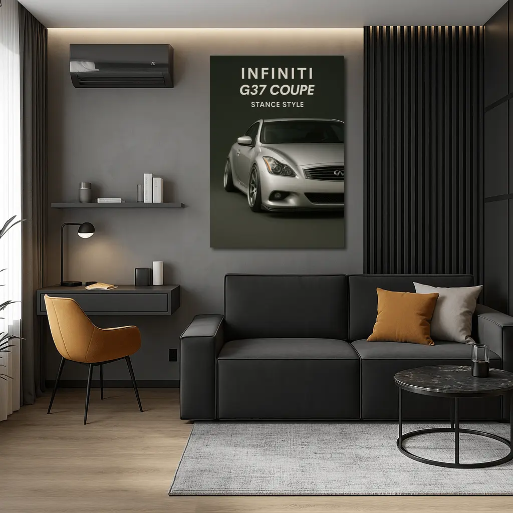 Infiniti G37 Coupe Stance Style Silver – Wall Art