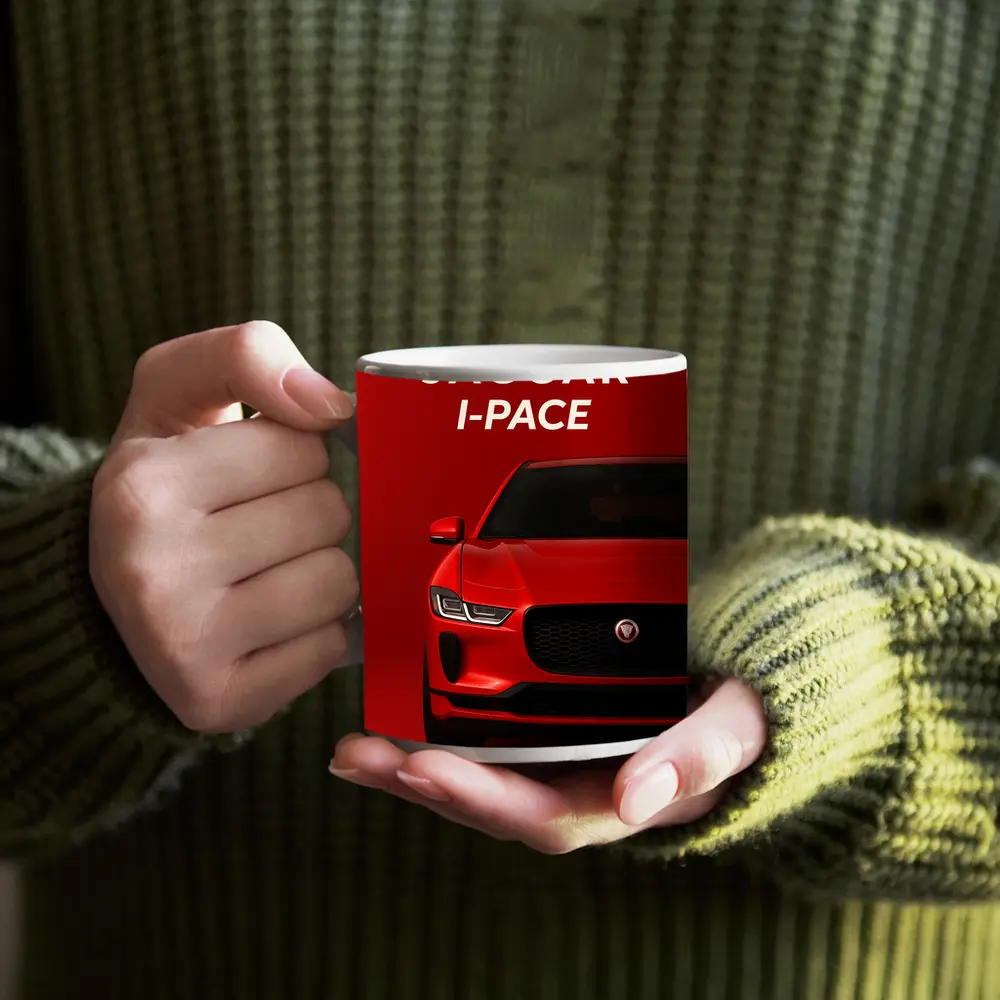 Jaguar I-Pace Red Electric SUV Art – Mugs