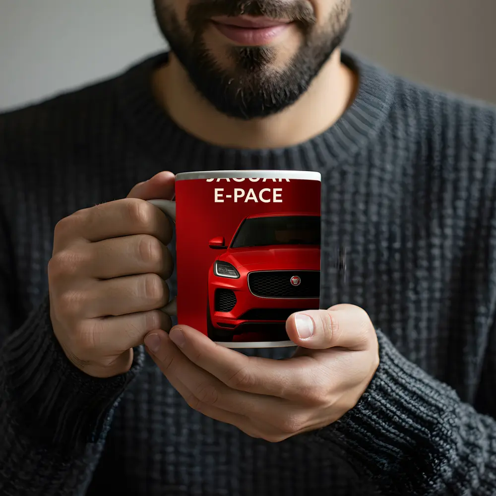 Jaguar E-Pace Red SUV Front View – Mugs