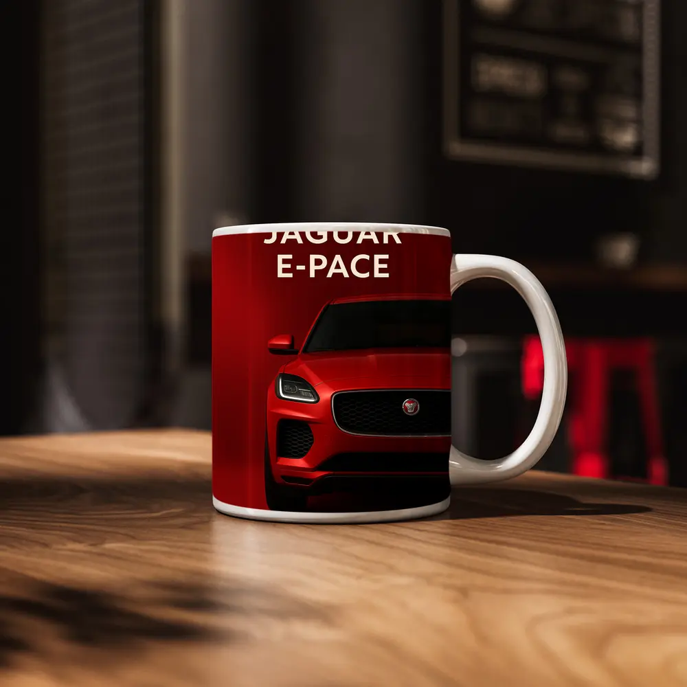 Jaguar E-Pace Red SUV Front View – Mugs