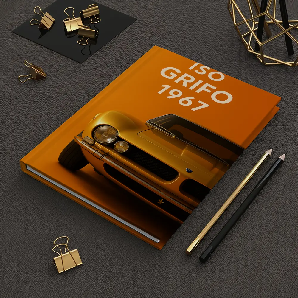 Iso Grifo 1967 Classic Car Orange Background – Notebooks