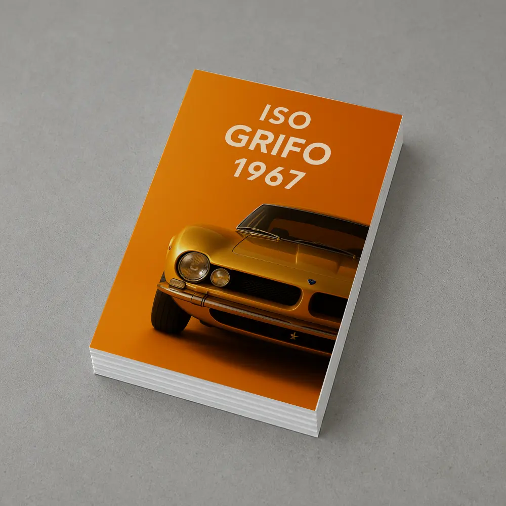 Iso Grifo 1967 Classic Car Orange Background – Postcards