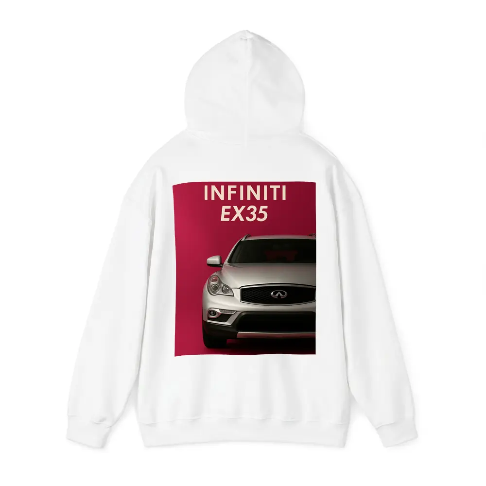 Infiniti EX35 Silver Car Red Background – Hoodies